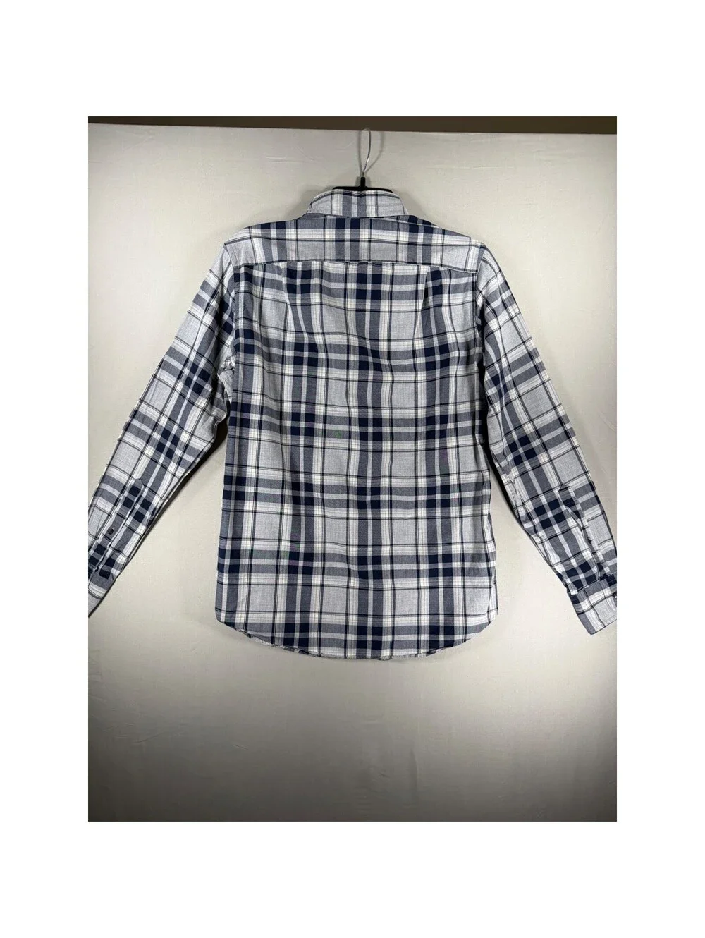 J.Crew Mens XS Tailored Plaid Button Down Shirt Navy White Cotton
